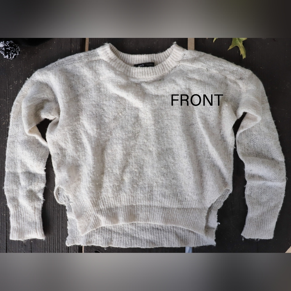 Mango Women's Knit Wool Blend Cropped Sweater Size XS